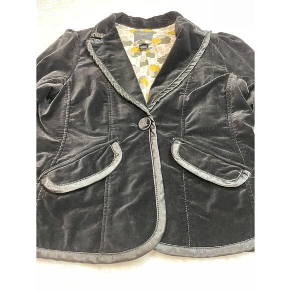 Sanctuary Black Velour Velvet Formal Blazer Jacket Women Size Medium Fall Winter - Picture 3 of 11